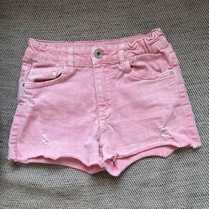 Zara girls light pink Jean shorts